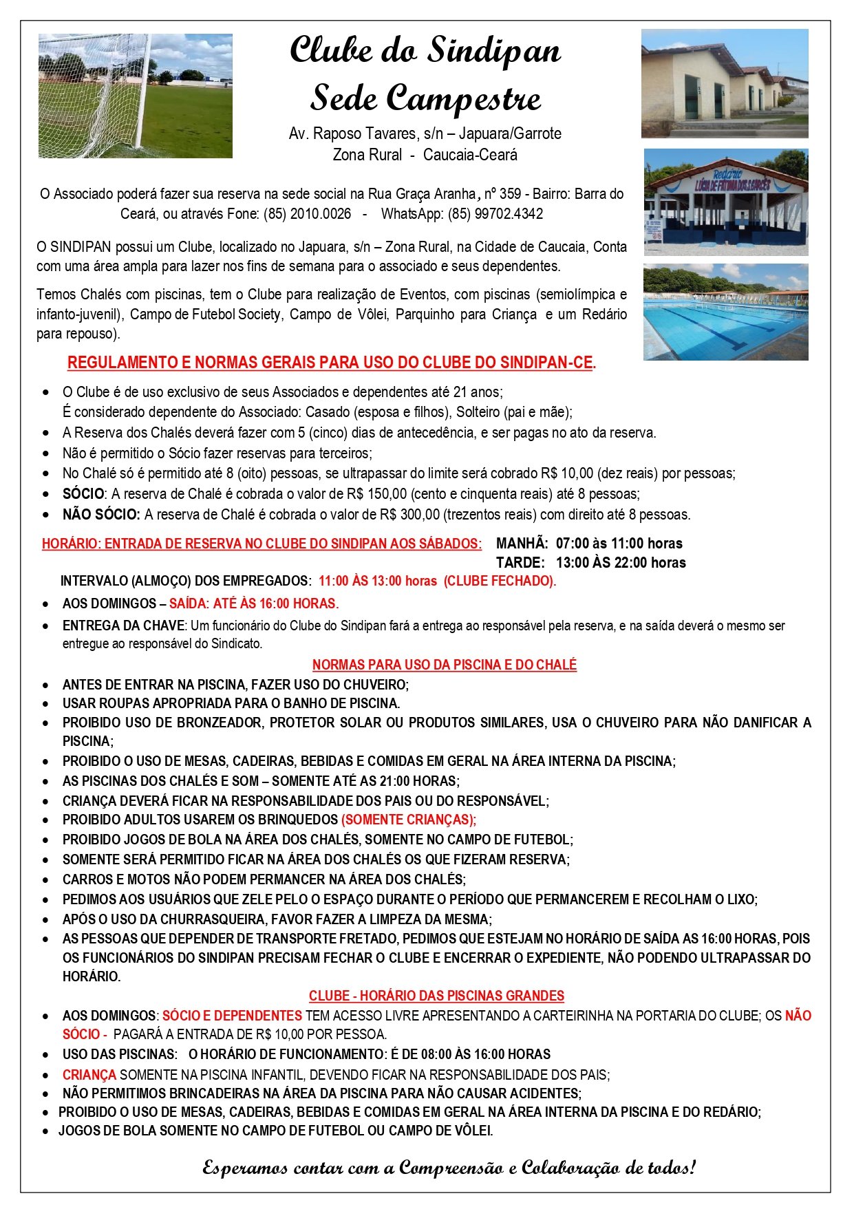 Informativos de Benefícios dos Sócios do Sindipance